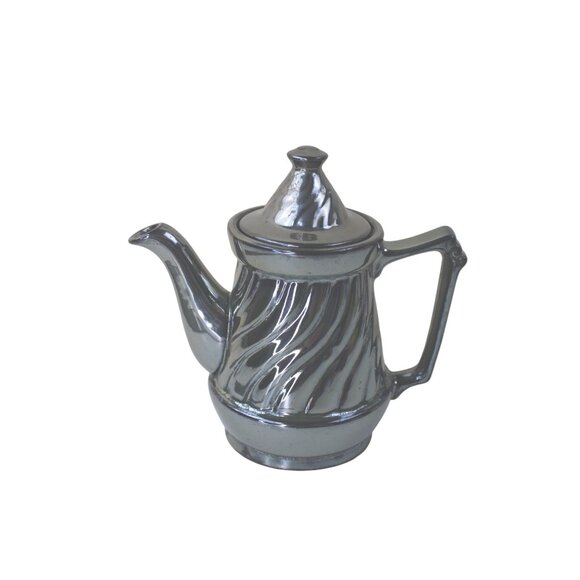 Metallic Glaze Coffee Pot Teapot Red Clay Vintage Small 91291 - Picture 1 of 8